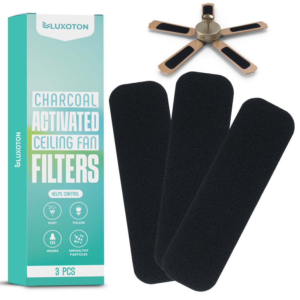 Ceiling Fan Filters for Blades - Activated Carbon Air Filter Ceiling Fan Air Purifier Pads - 3 Pieces