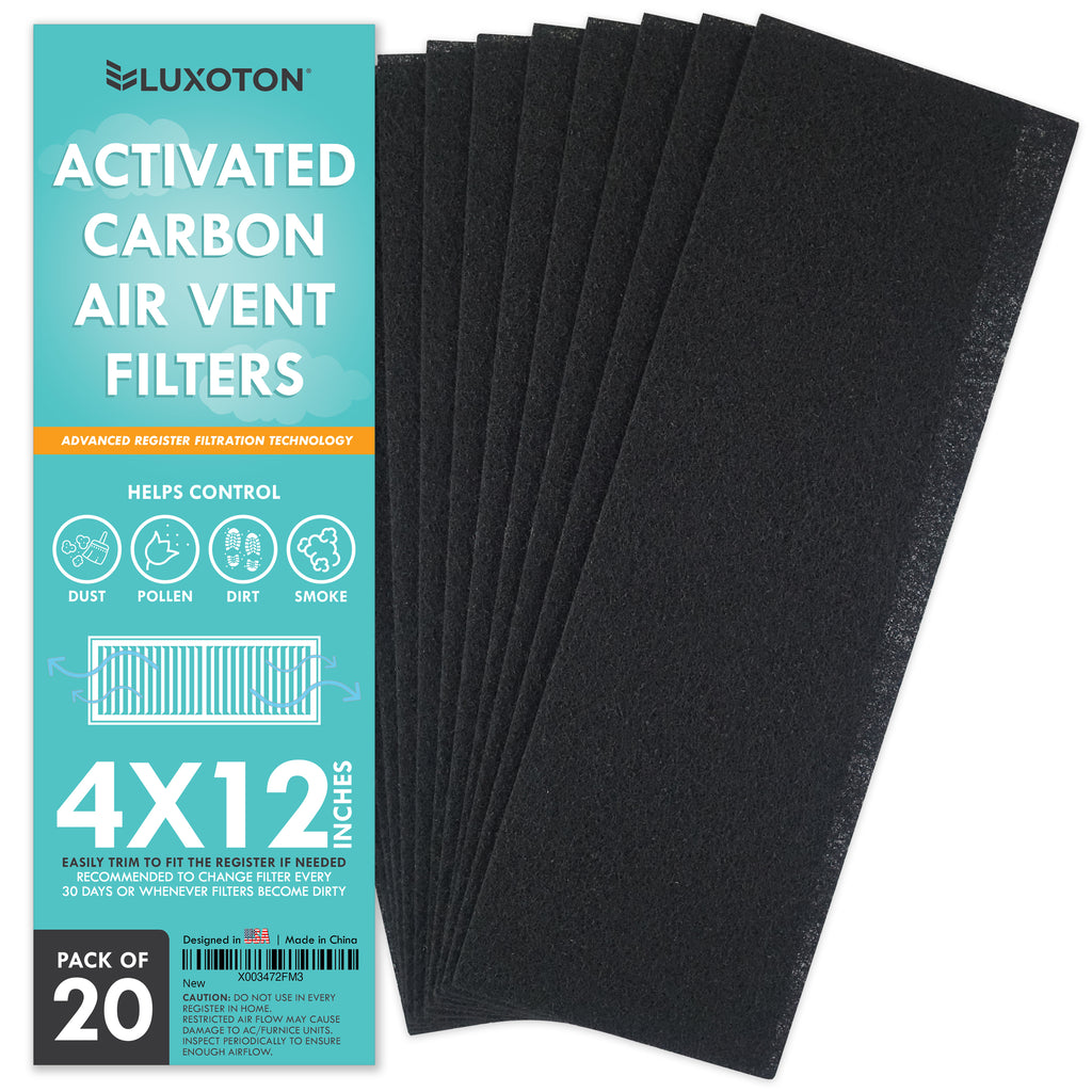 Activated Carbon Air Vent Filters for Home - 4" x 12" Floor Vent Filters