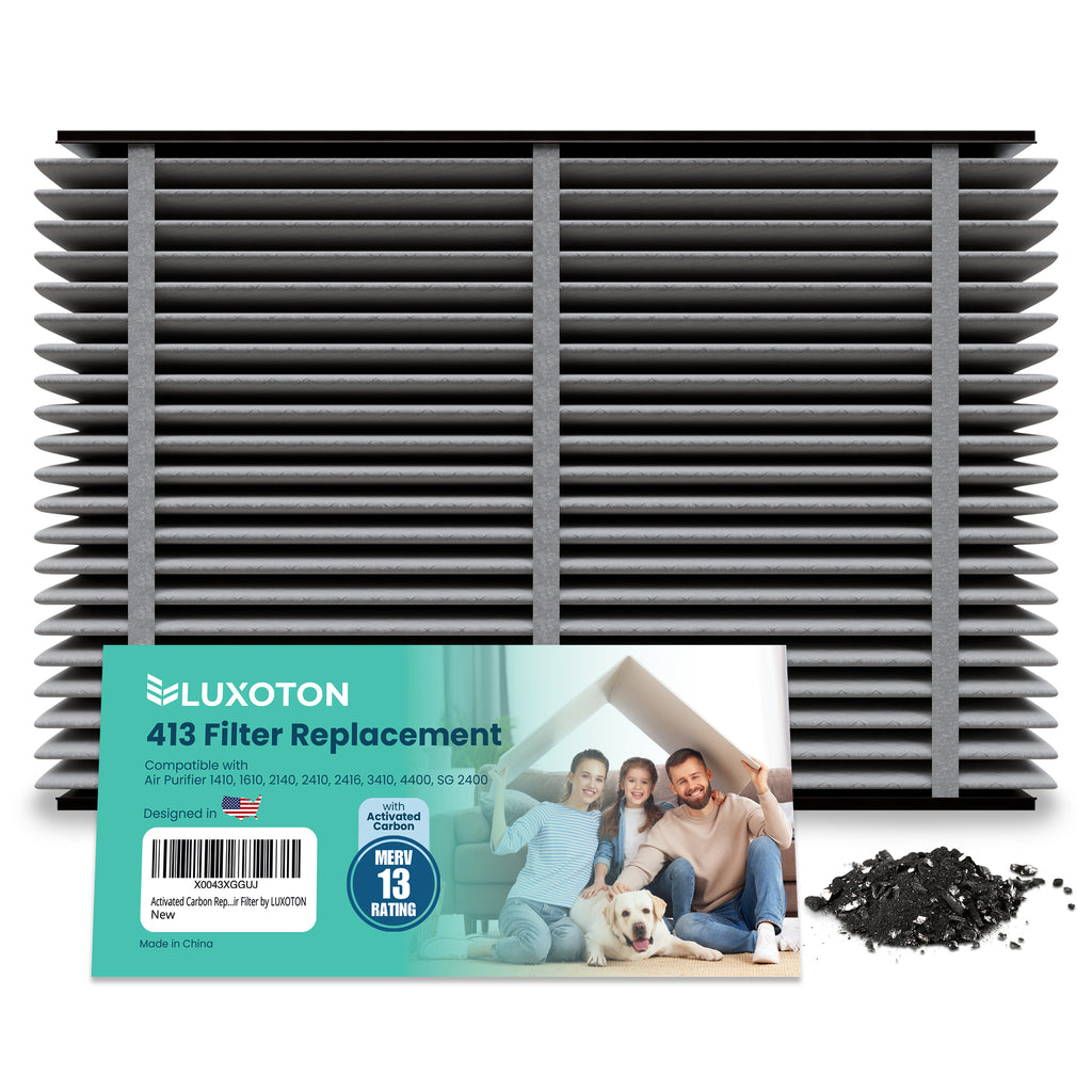 Activated Carbon Filter for AprilAire 413 Replacement Filter - Furnace Filters 16x25x4 MERV 13, Compatible with Air Purifier 1410, 1610, 2140, 2410, 2416, 3410, 4400 or Space-Gard 2400